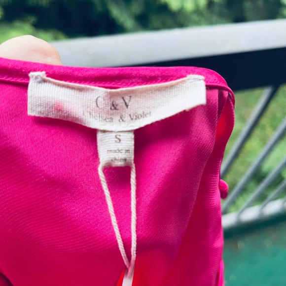 NWT Chelsea & Violet Hot Pink Sleeveless Cowl Neck Midi Slip Population Dress S - Picture 15 of 15